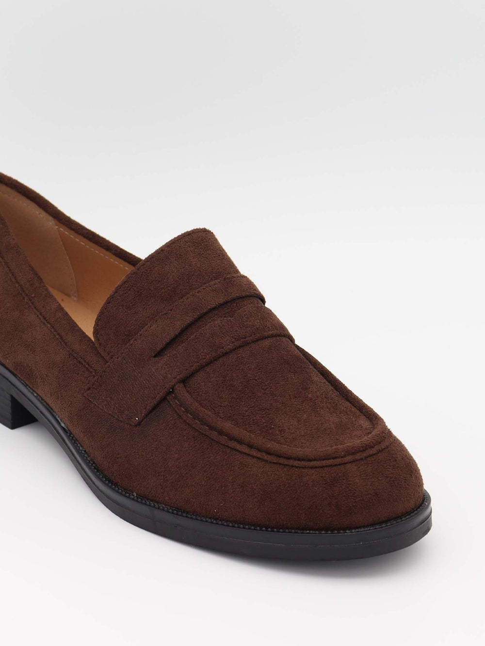 Blova loafers i imiteret læder - Brun