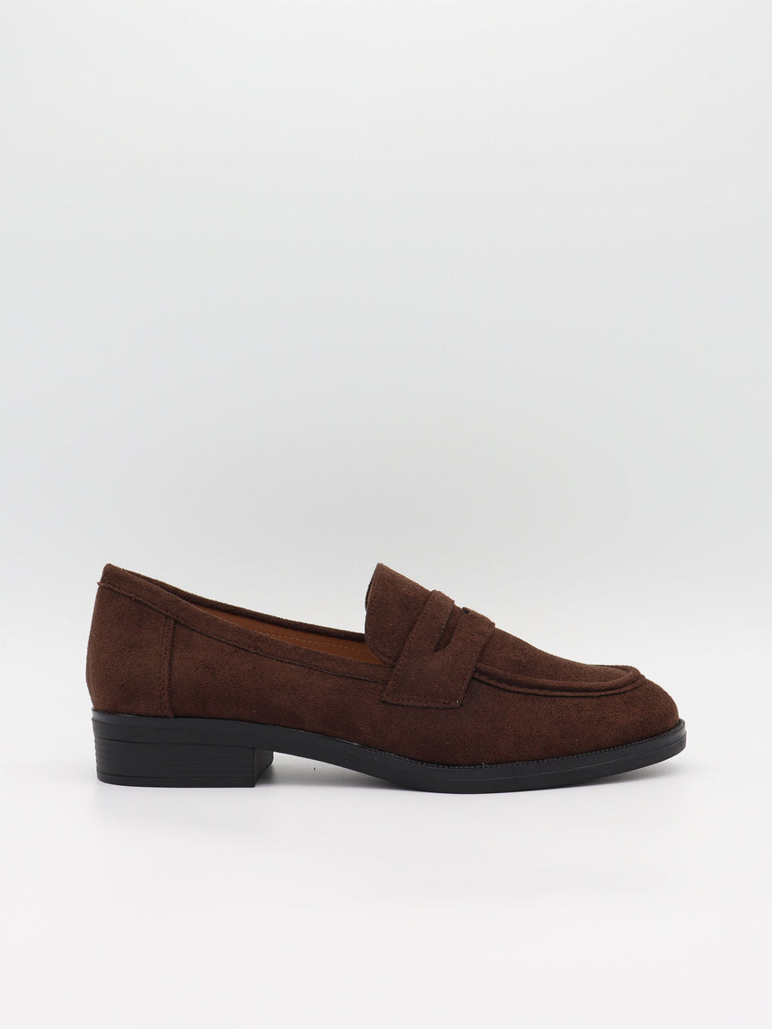 Blova loafers i imiteret læder - Brun