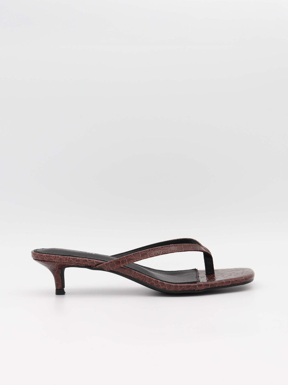 Safine mules med krokodilleprint - Brun