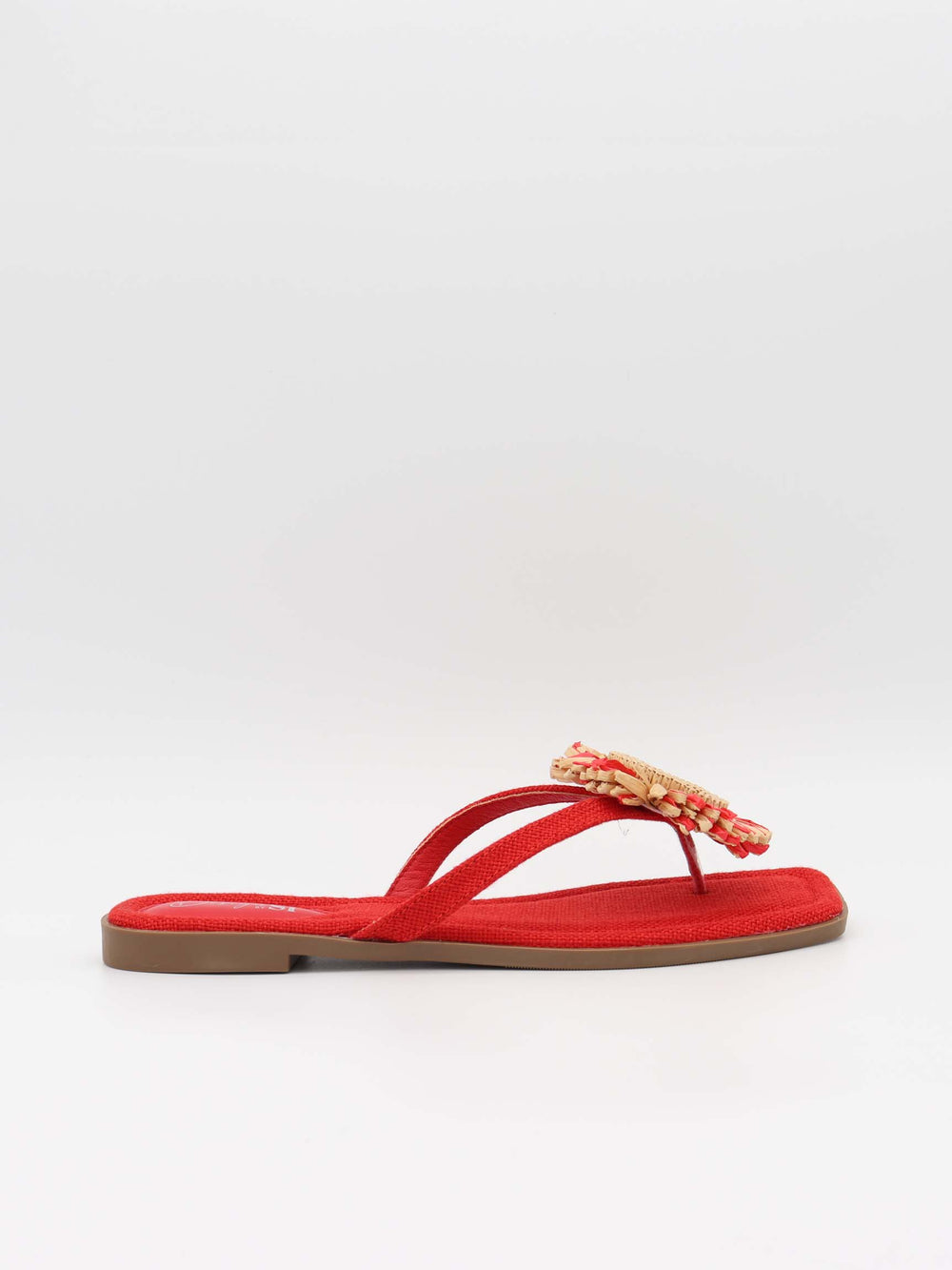 Minna sandaler med blomsterdetalje - Orange/guld