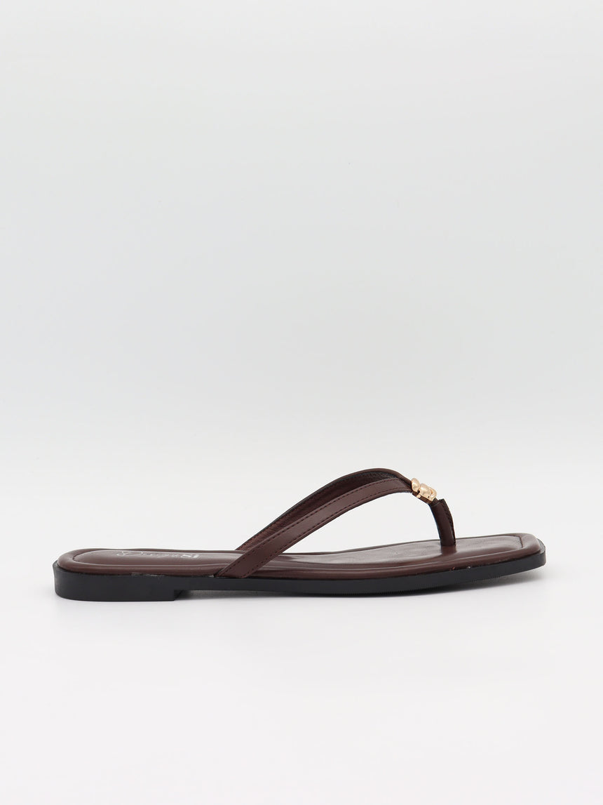 Sofija sandaler med gulddetalje - Brun/guld