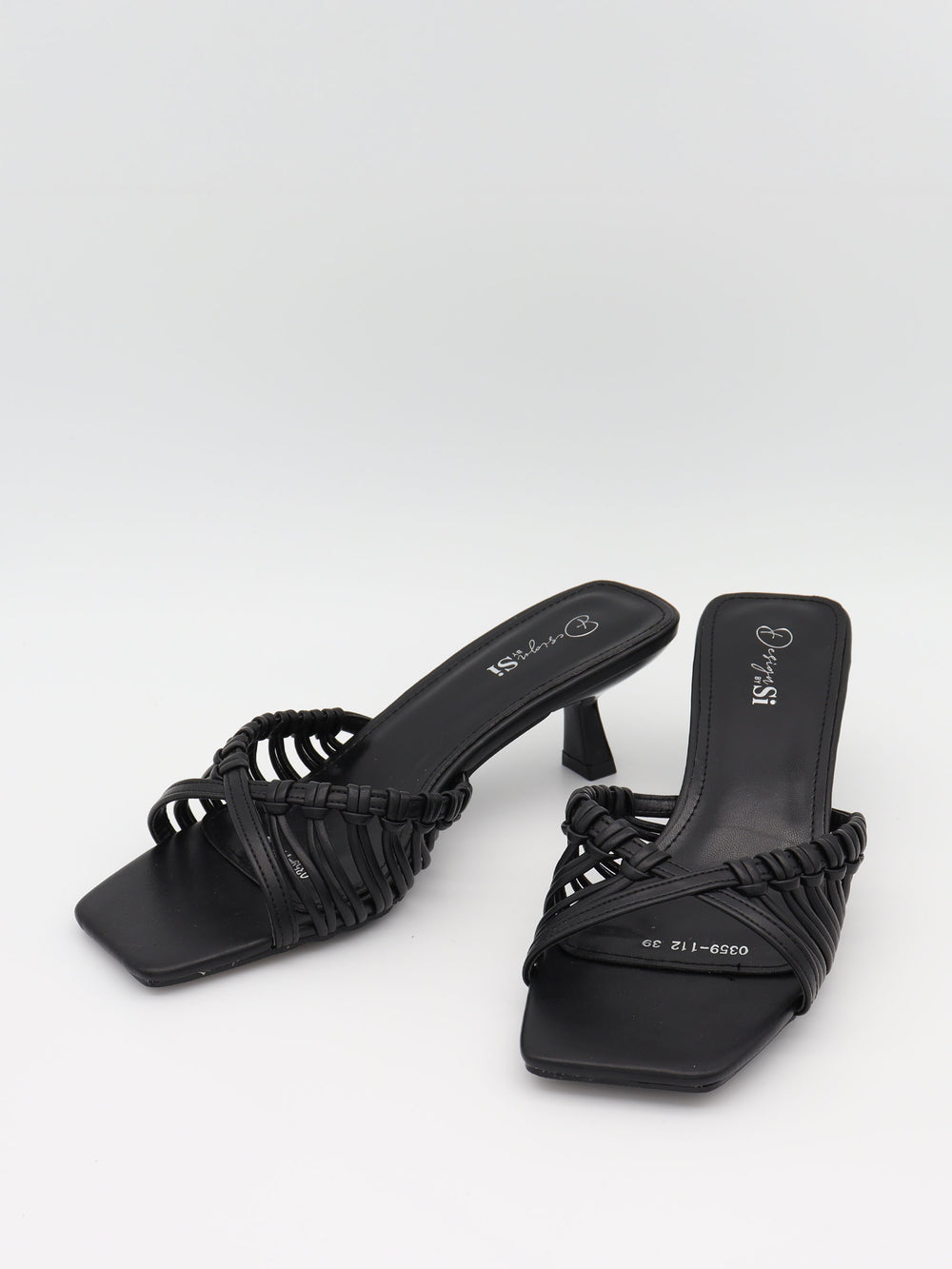 Elba mules med fletdetaljer - Sort