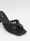 Elba mules med fletdetaljer - Sort