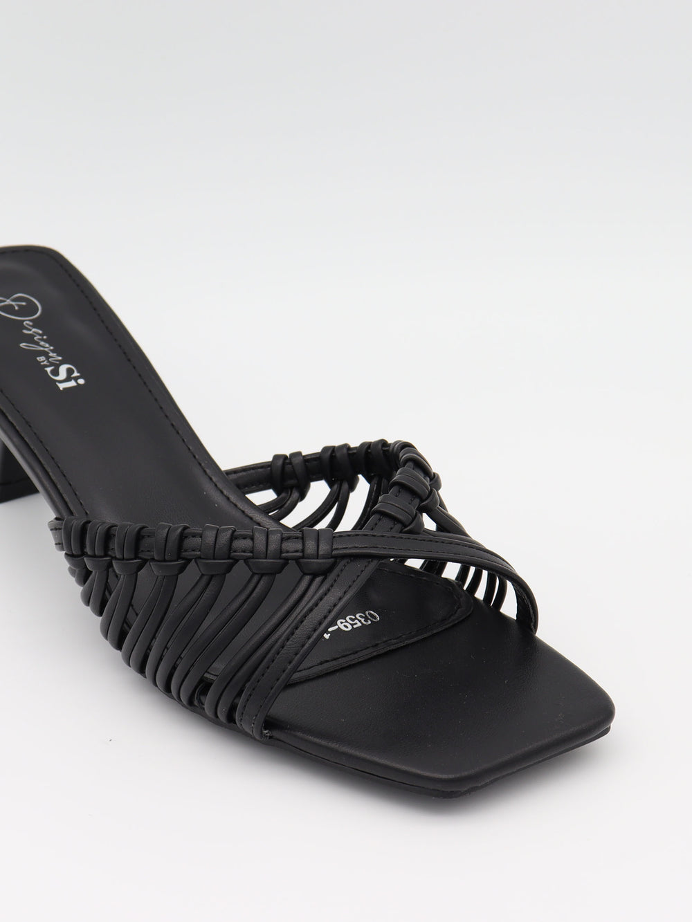 Elba mules med fletdetaljer - Sort