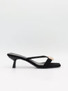 Annaline mules med gulddetalje - Sort/guld