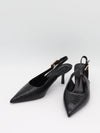 Karline slingback mules med krokodilleprint - Sort