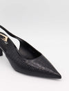 Karline slingback mules med krokodilleprint - Sort