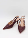 Karline slingback mules med krokodilleprint - Mørkerød