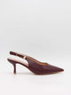 Karline slingback mules med krokodilleprint - Mørkerød
