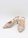 Fantella slingback hæle med mønster - Multifarvet