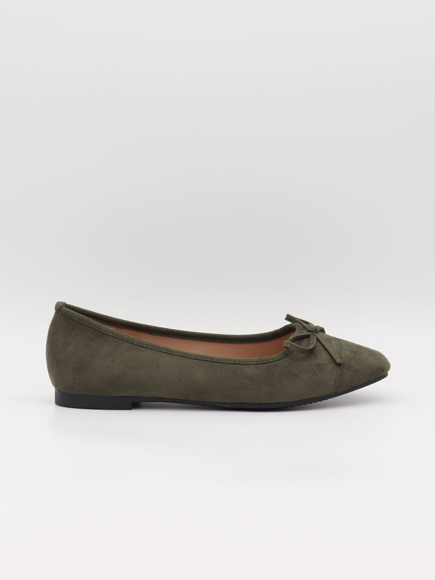 Fione ballerinaer i ruskind - Kaki