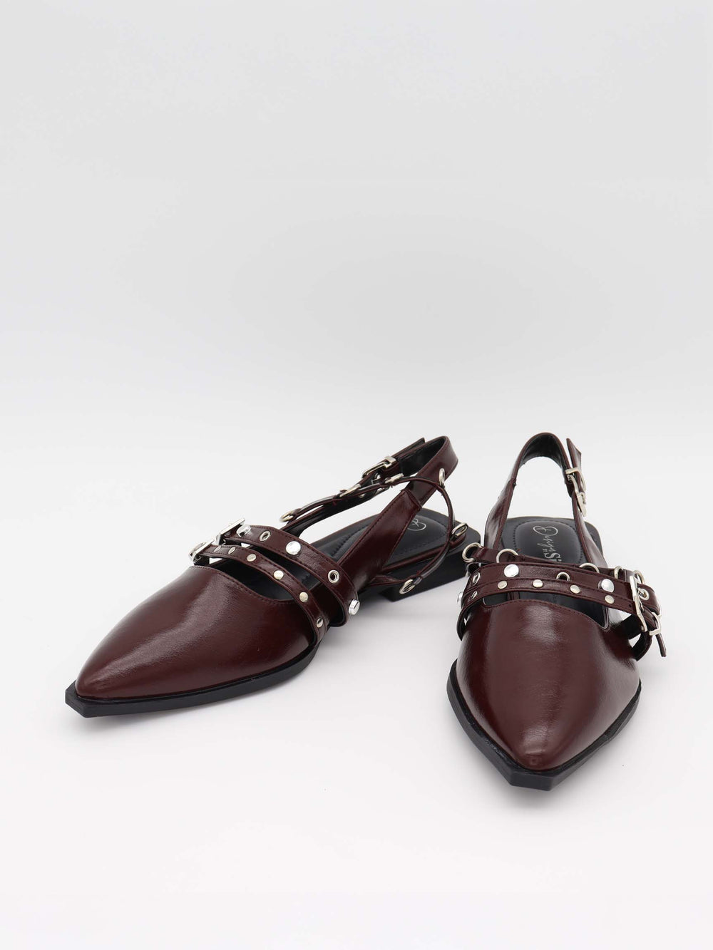 Saga slingback sandaler med spændedetaljer - Mørkerød