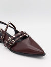 Saga slingback sandaler med spændedetaljer - Mørkerød
