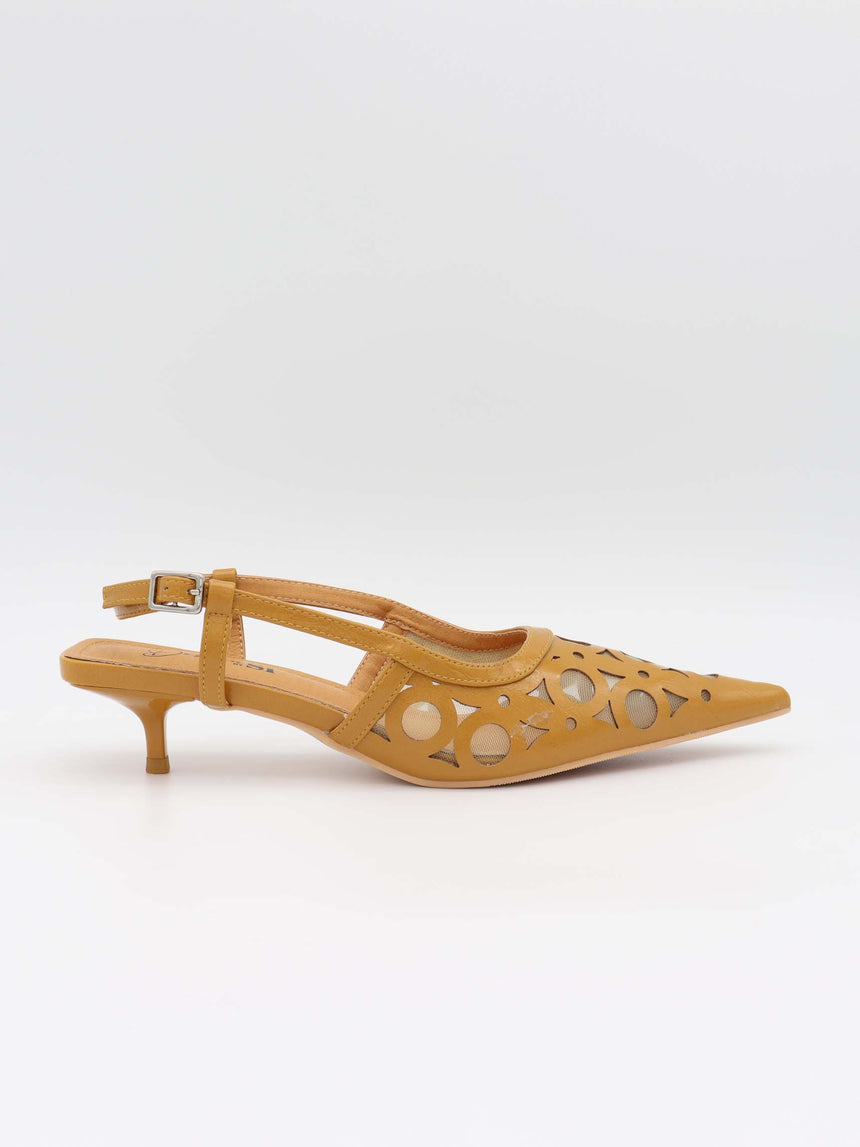 Embla kitten heels - Karrygul