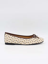 Zelia ballerina med blomster - Hvid/brun