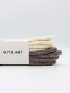 2-pak strikkede strømper - Beige/brun