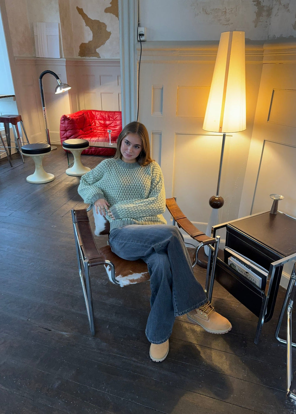 Jensine striktrøje - Grøn