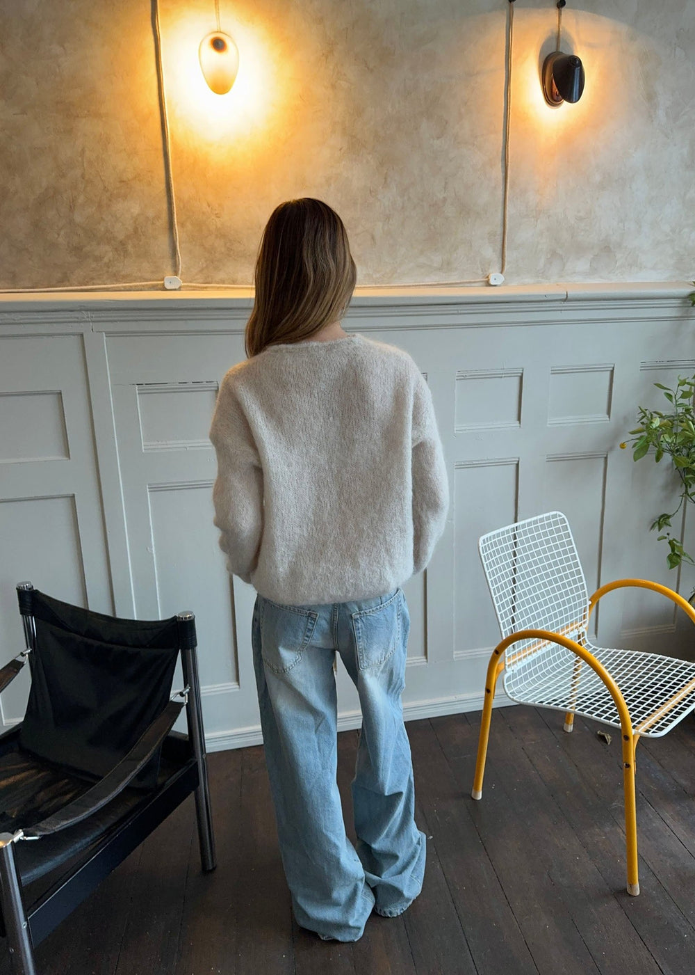 Elara mohair striktrøje - Beige
