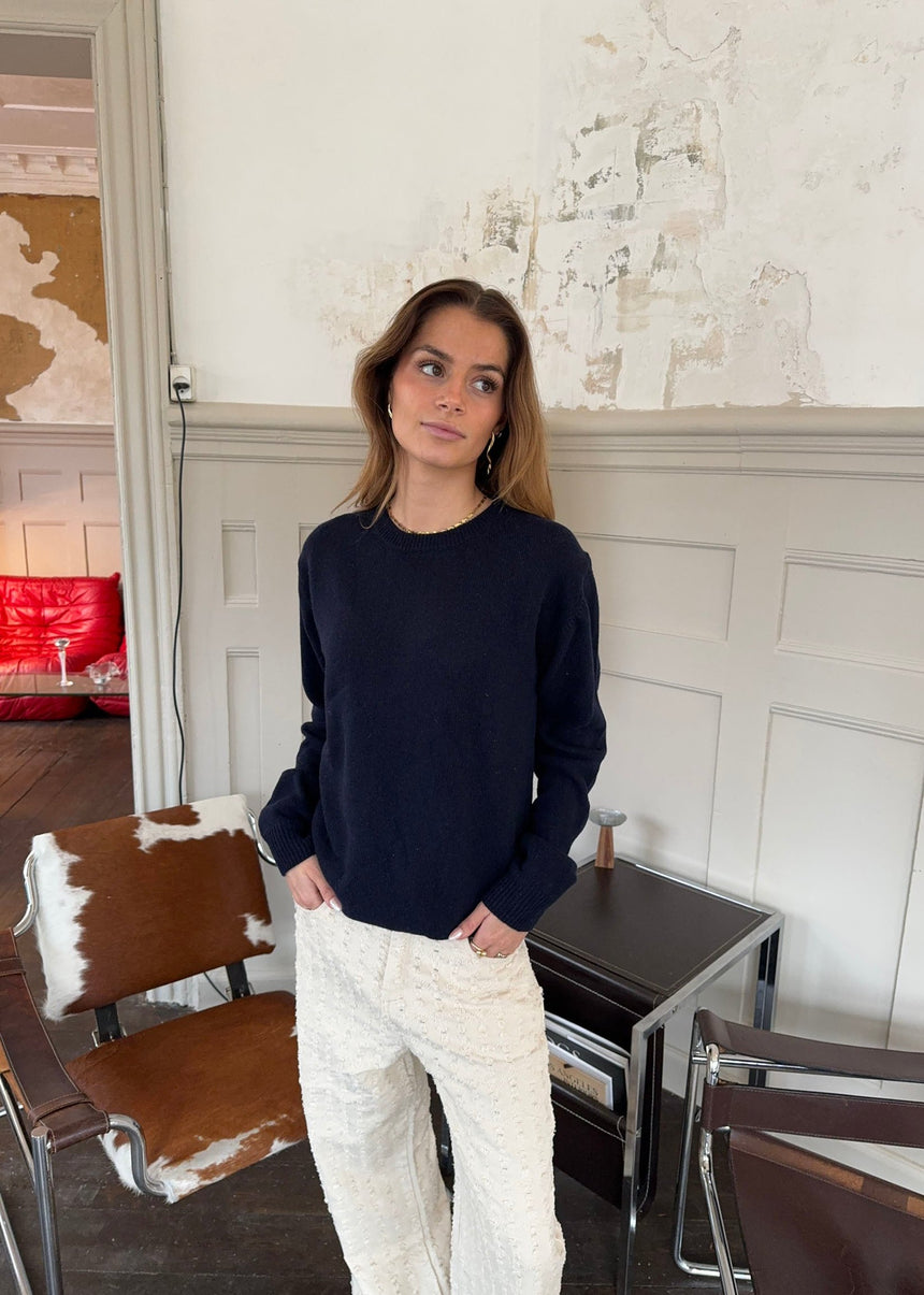Tea sweater i uld - Navy