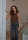 Dora halterneck top - Brun