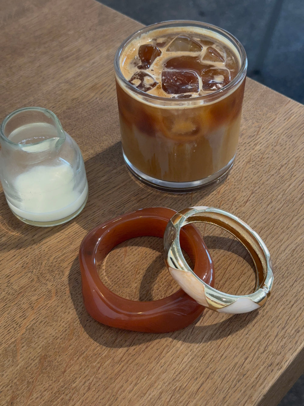 Lykke chunky armbånd - Mørk karamel
