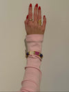 Ebony armbånd med striber - Lilla/rosa/hvid