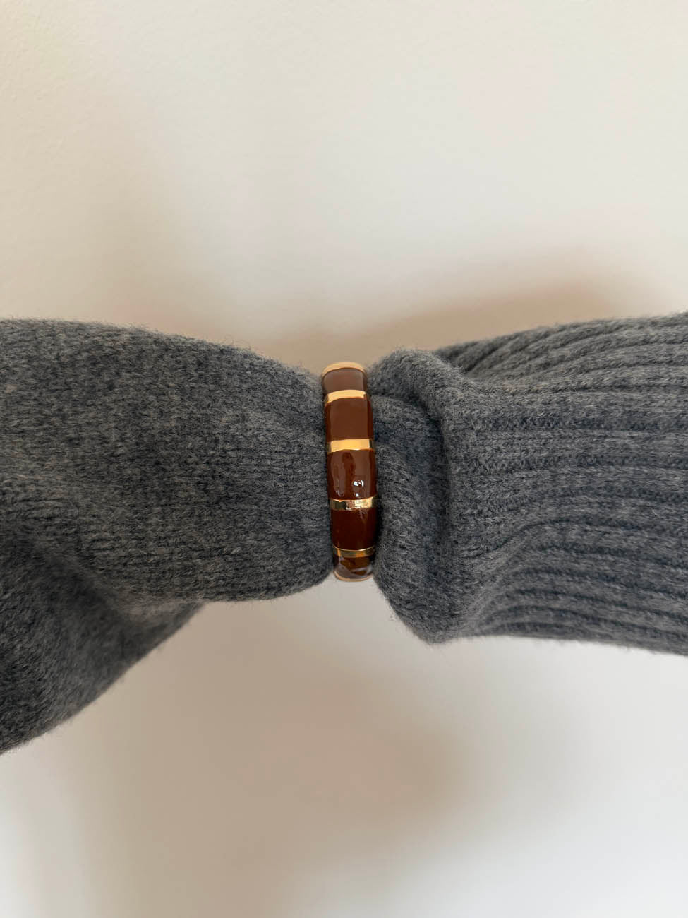 Eivora armbånd med striber - Brun/guld