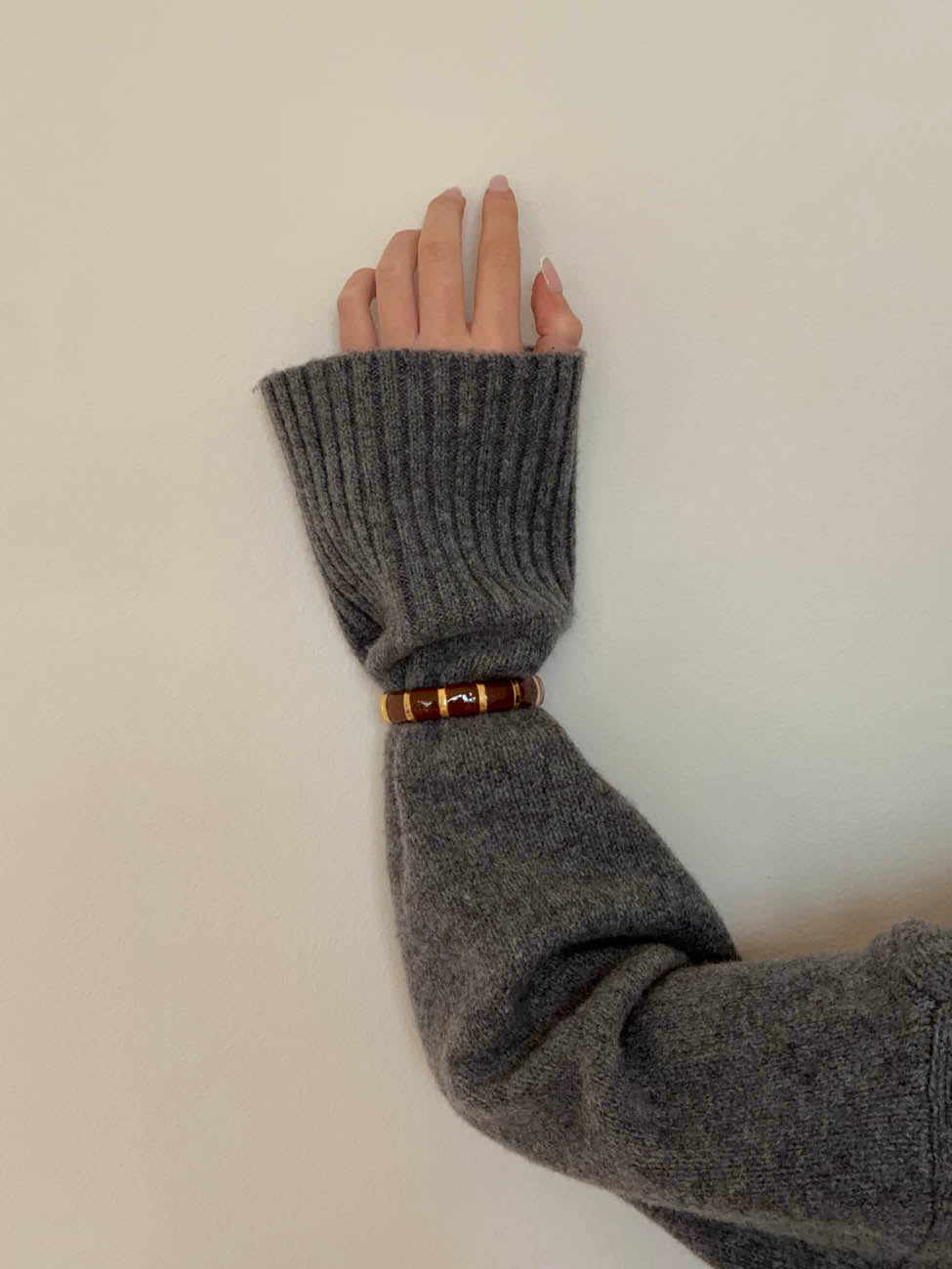 Eivora armbånd med striber - Brun/guld