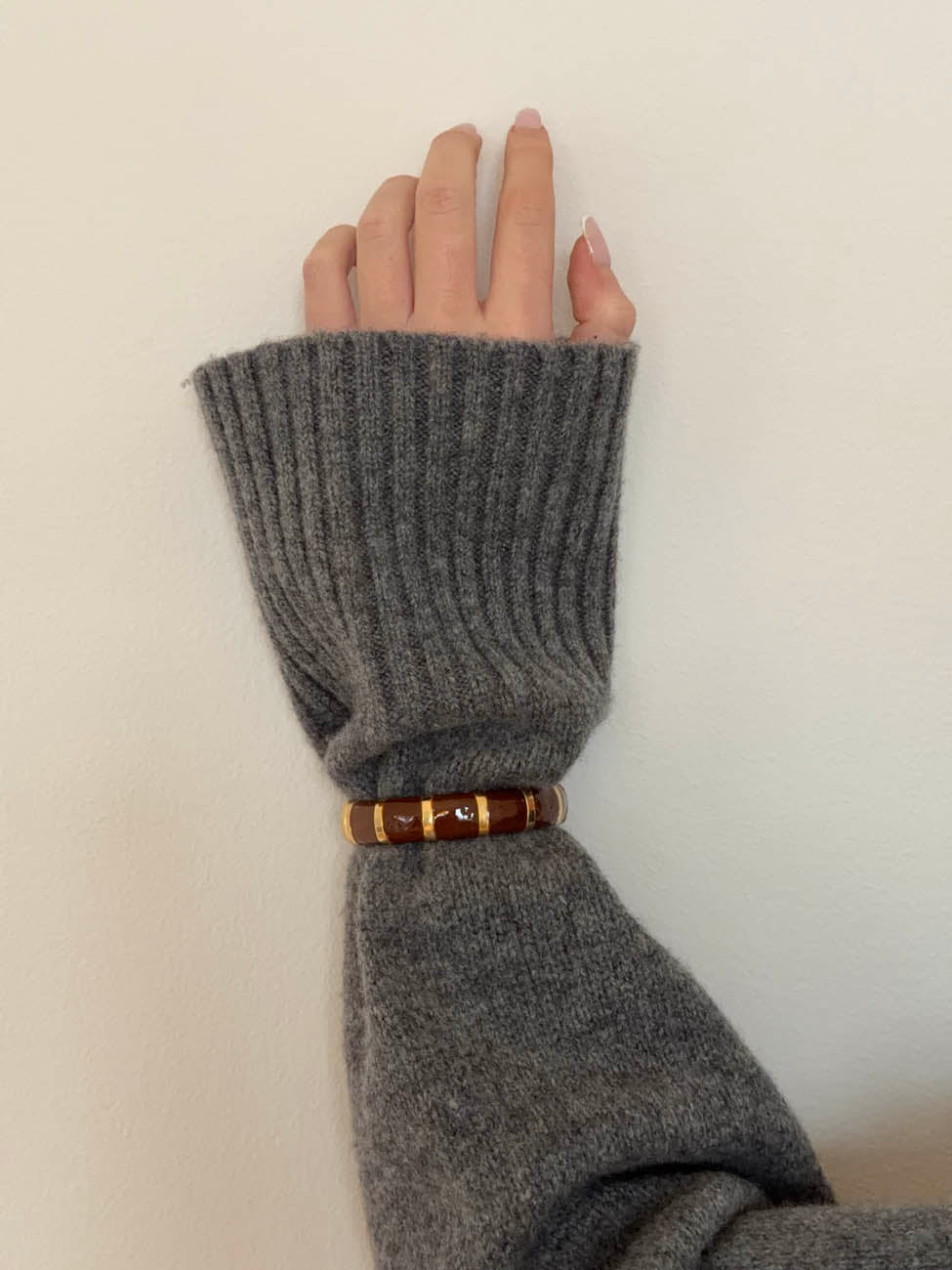 Eivora armbånd med striber - Brun/guld