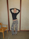 Audrine army jeans - Brun/grøn
