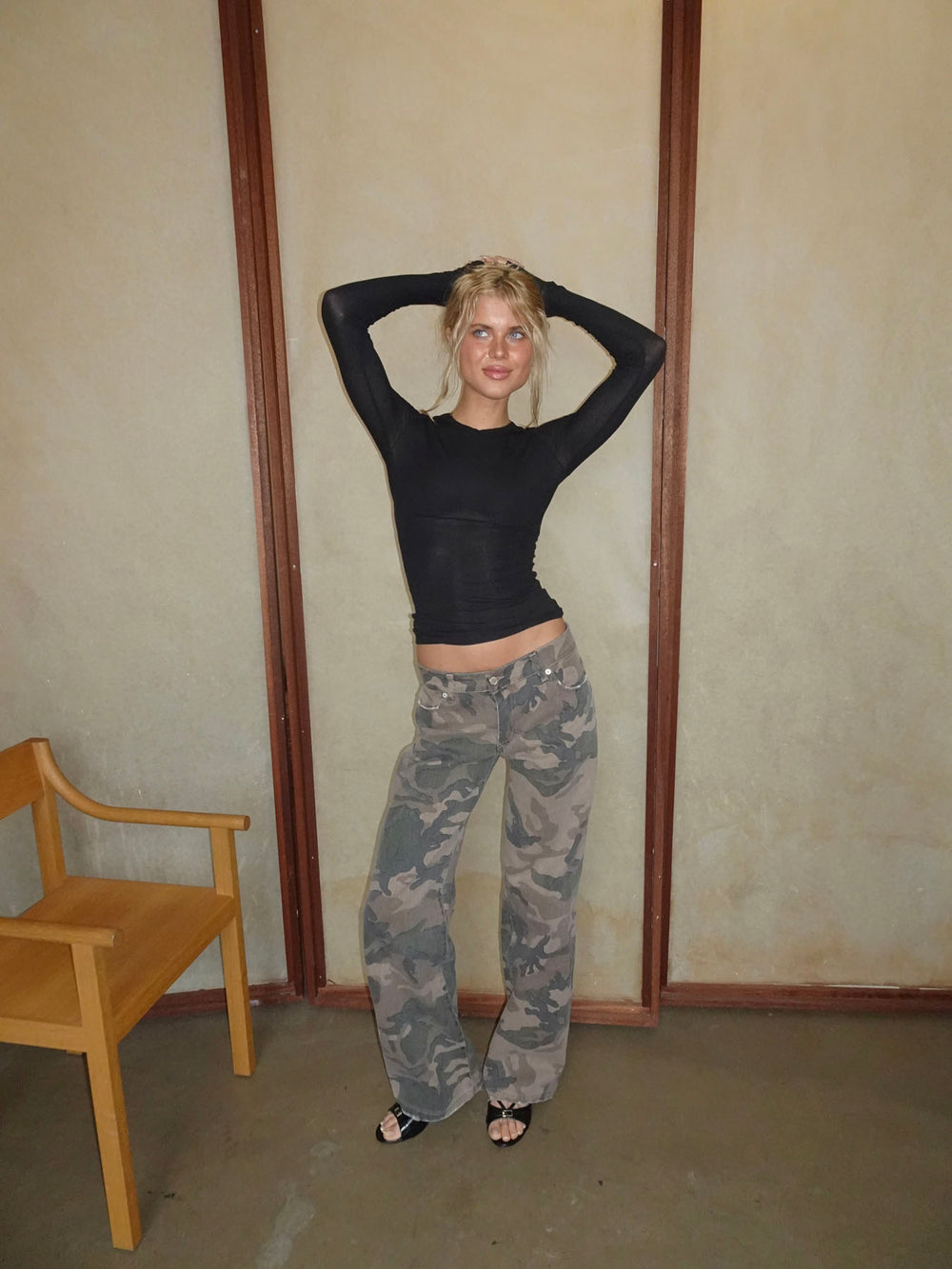 Audrine army jeans - Brun/grøn