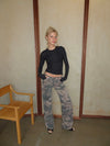 Audrine army jeans - Brun/grøn