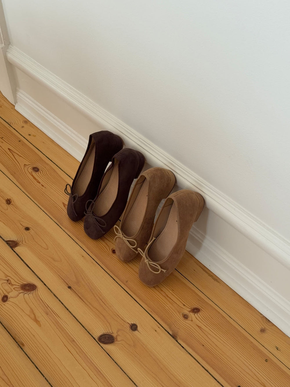 Yuna ballerina med hæl - Beige