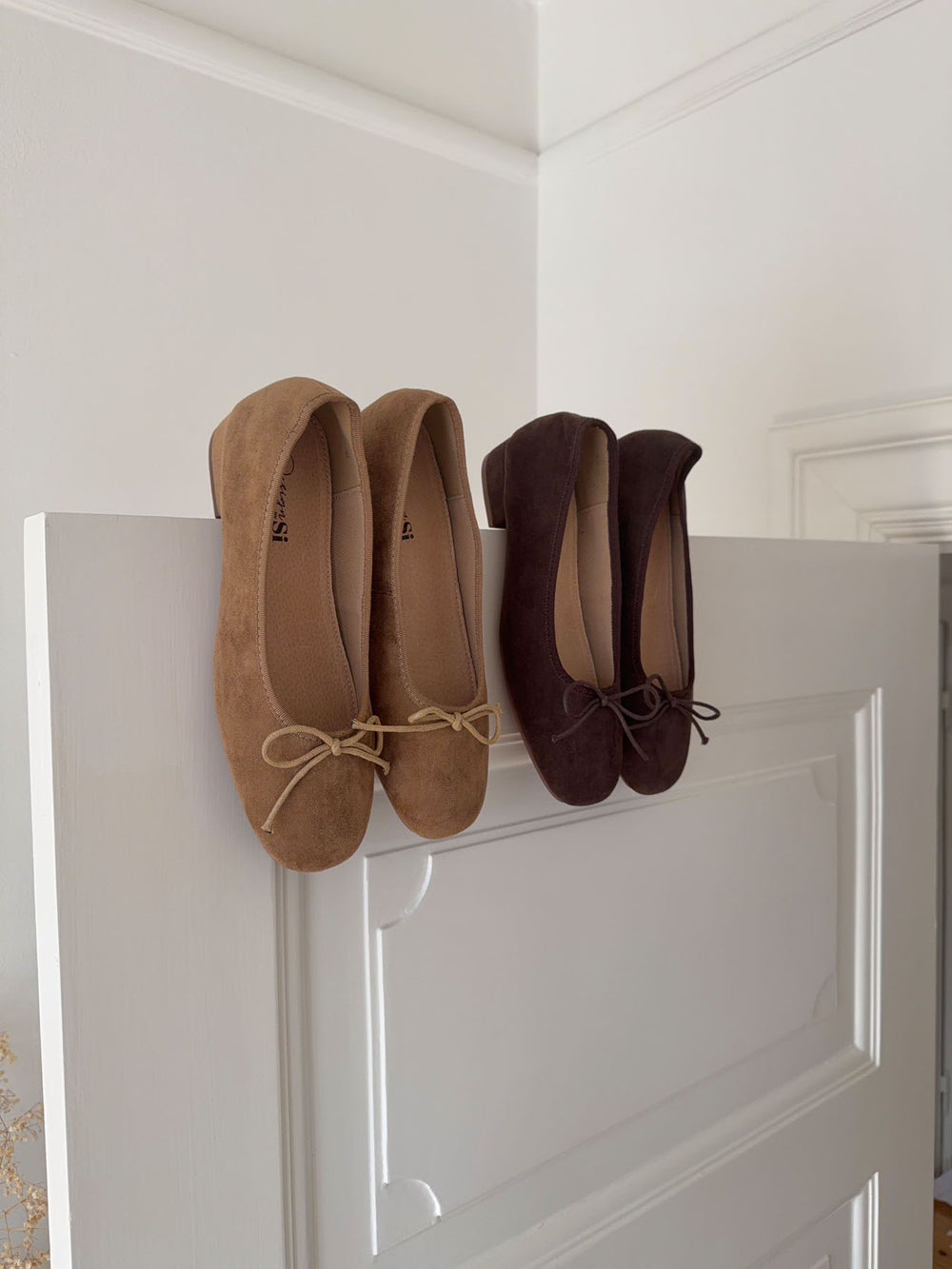 Yuna ballerina med hæl - Beige