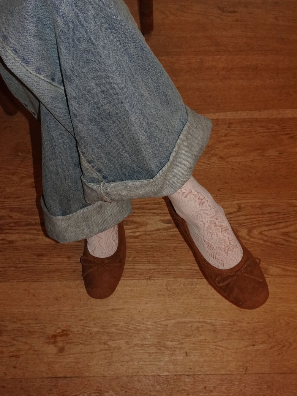 Gina ballerina i ruskind - Brun