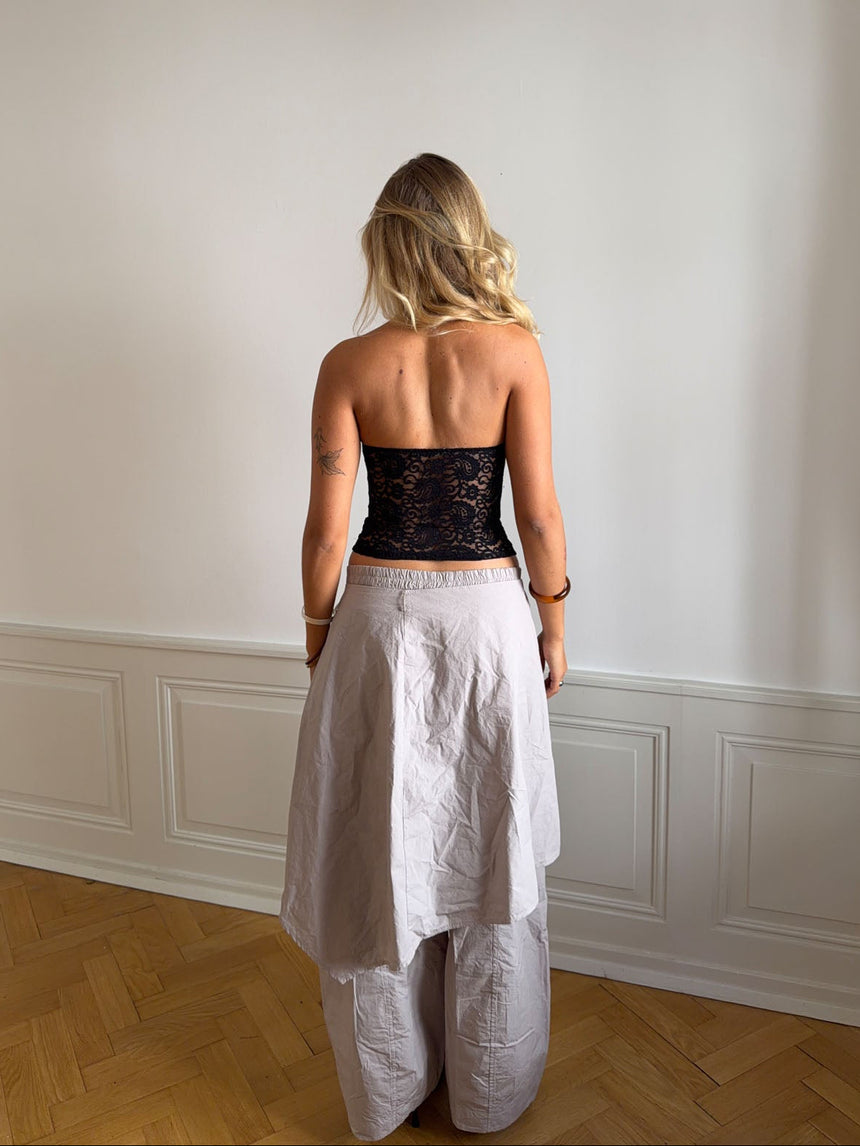Nora bandeautop i blonder - Sort