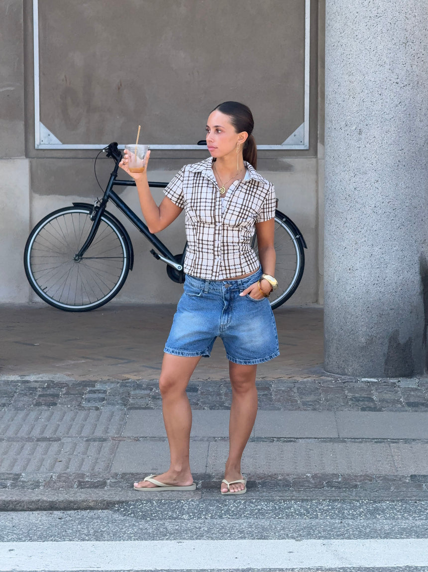 Linda bermudashorts - Blå denim
