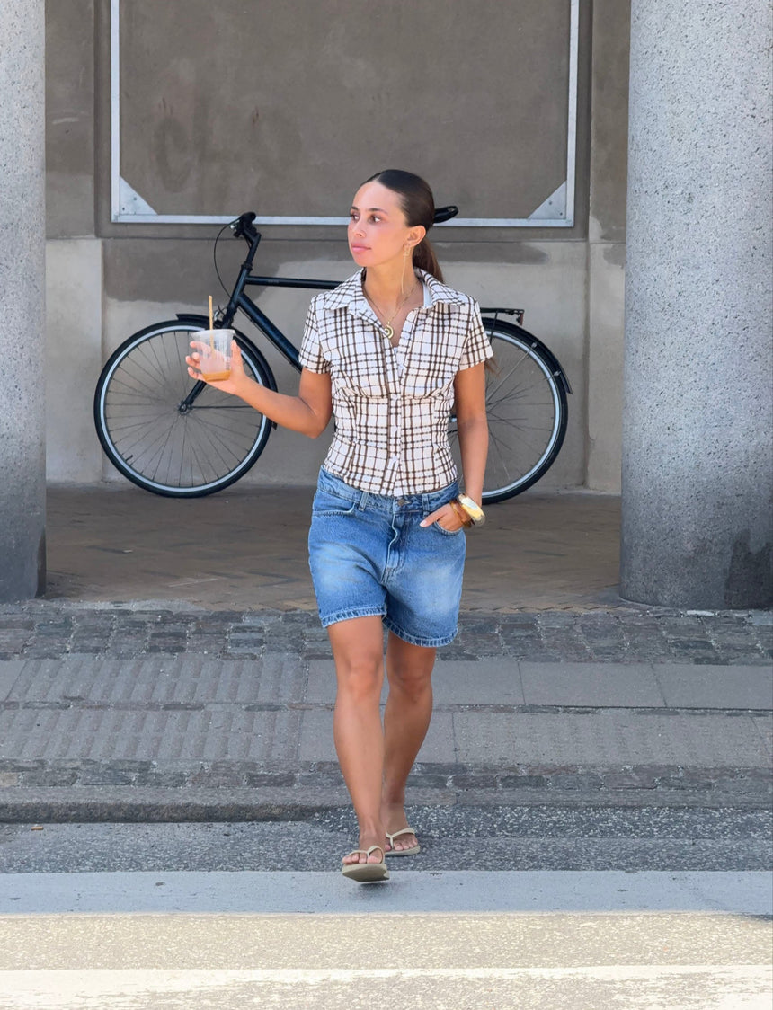 Linda bermudashorts - Blå denim