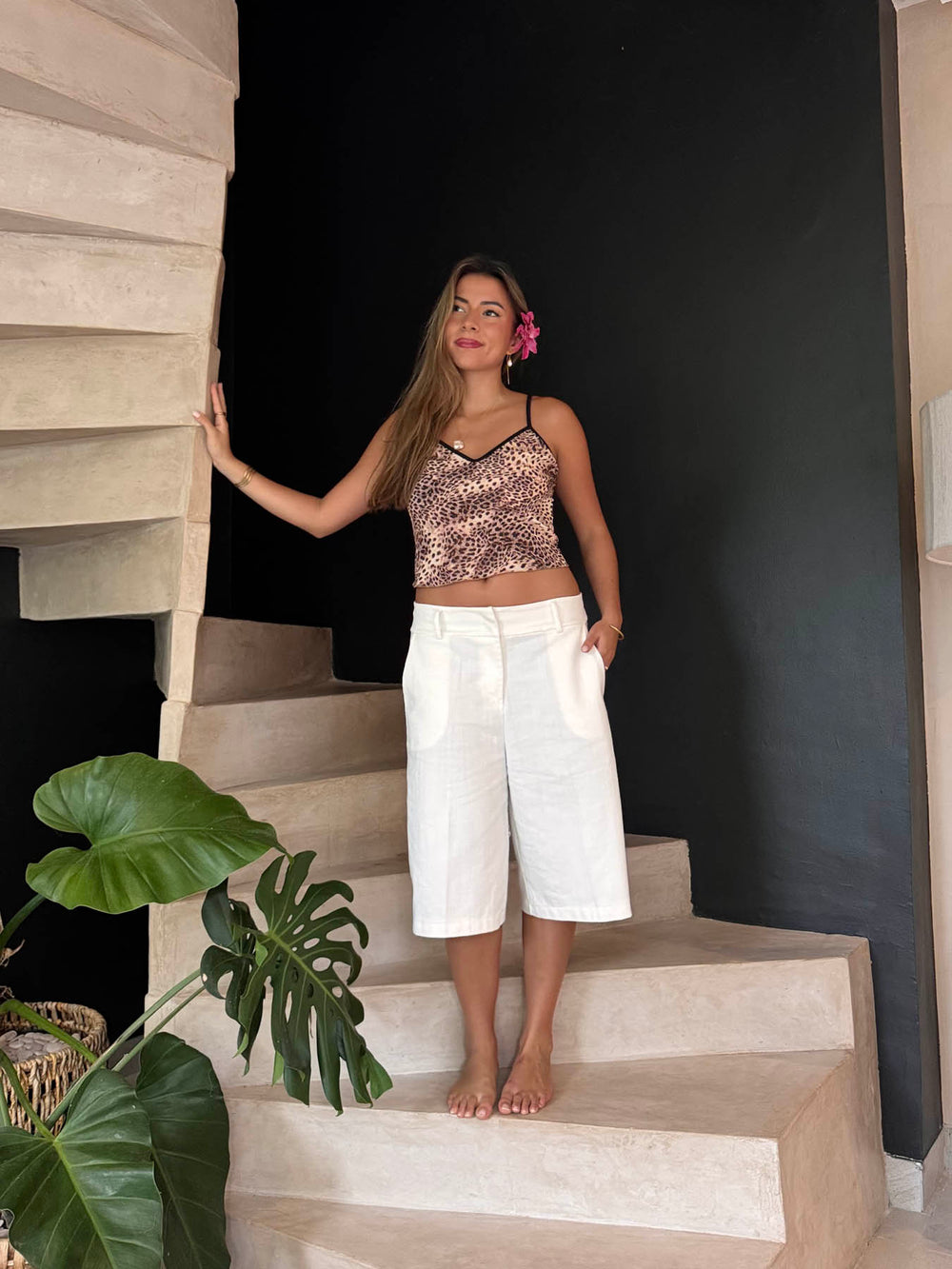 Cilena bermudashorts - Hvid
