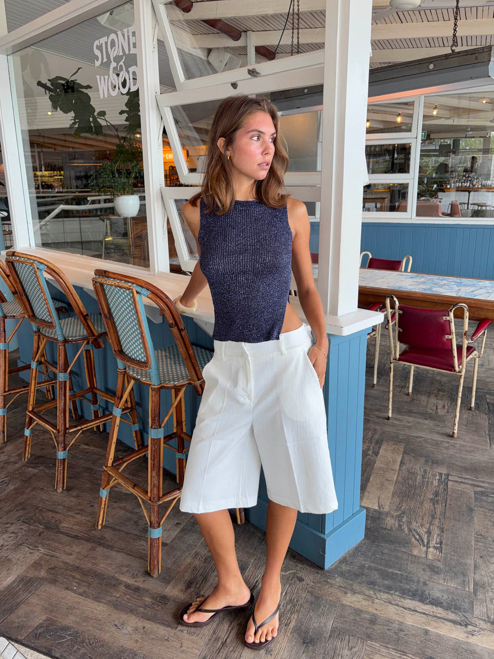 Cilena bermudashorts - Hvid