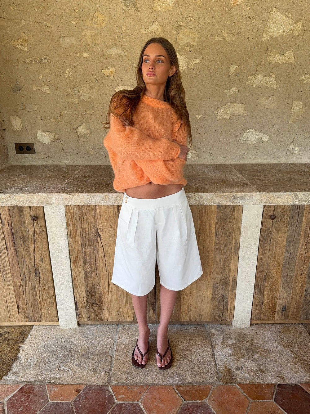 Thaliana bermudashorts  - Hvid