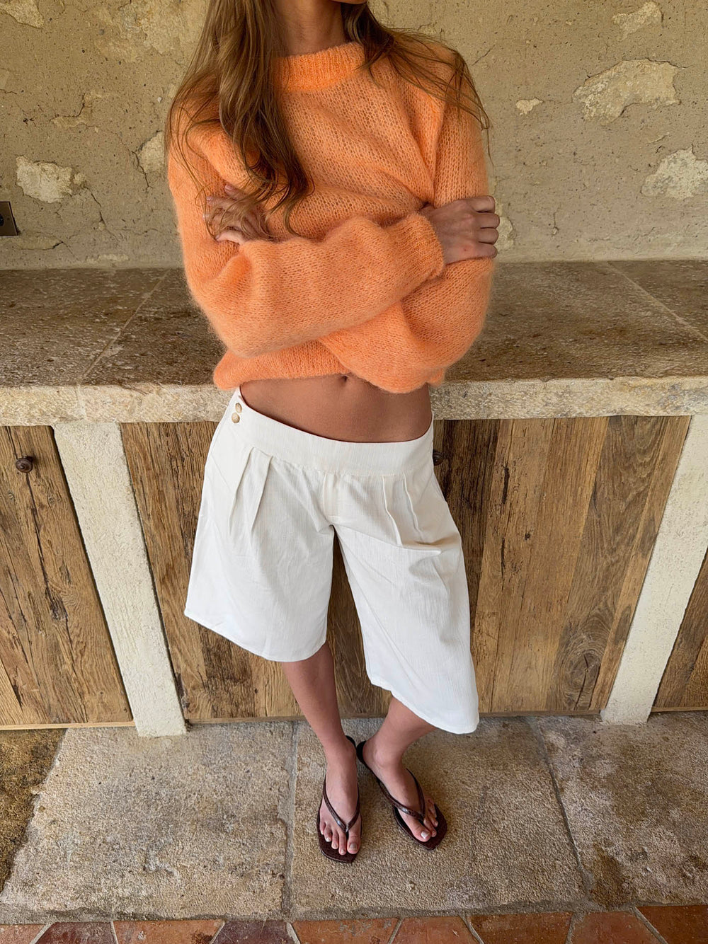 Thaliana bermudashorts  - Hvid