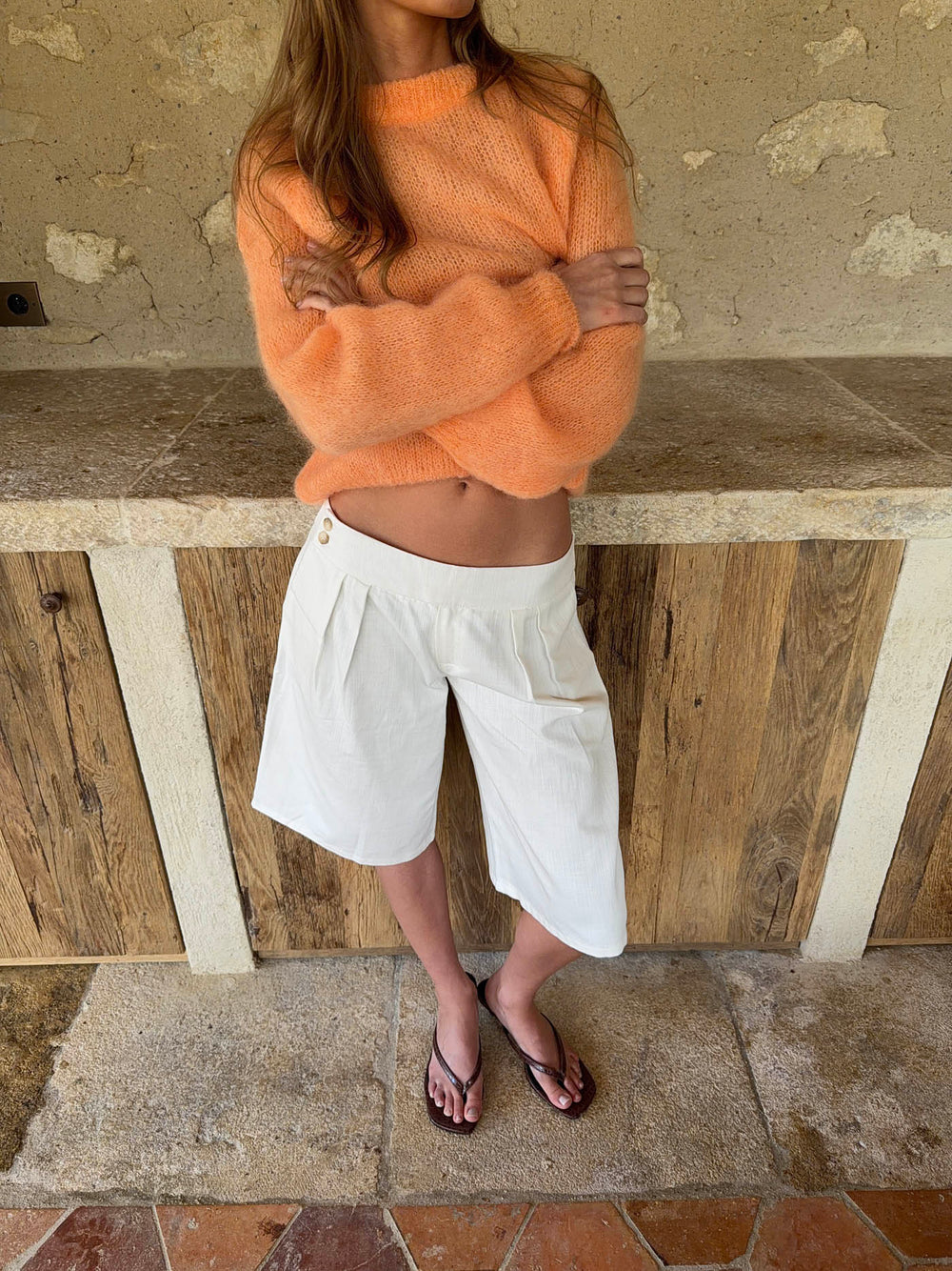 Thaliana bermudashorts  - Hvid