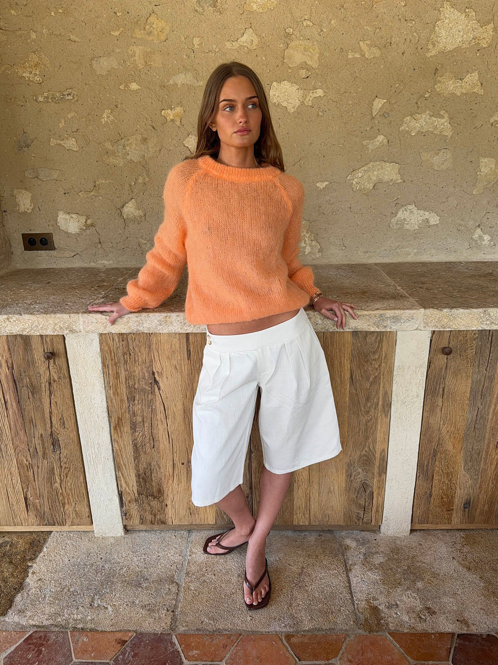 Thaliana bermudashorts  - Hvid