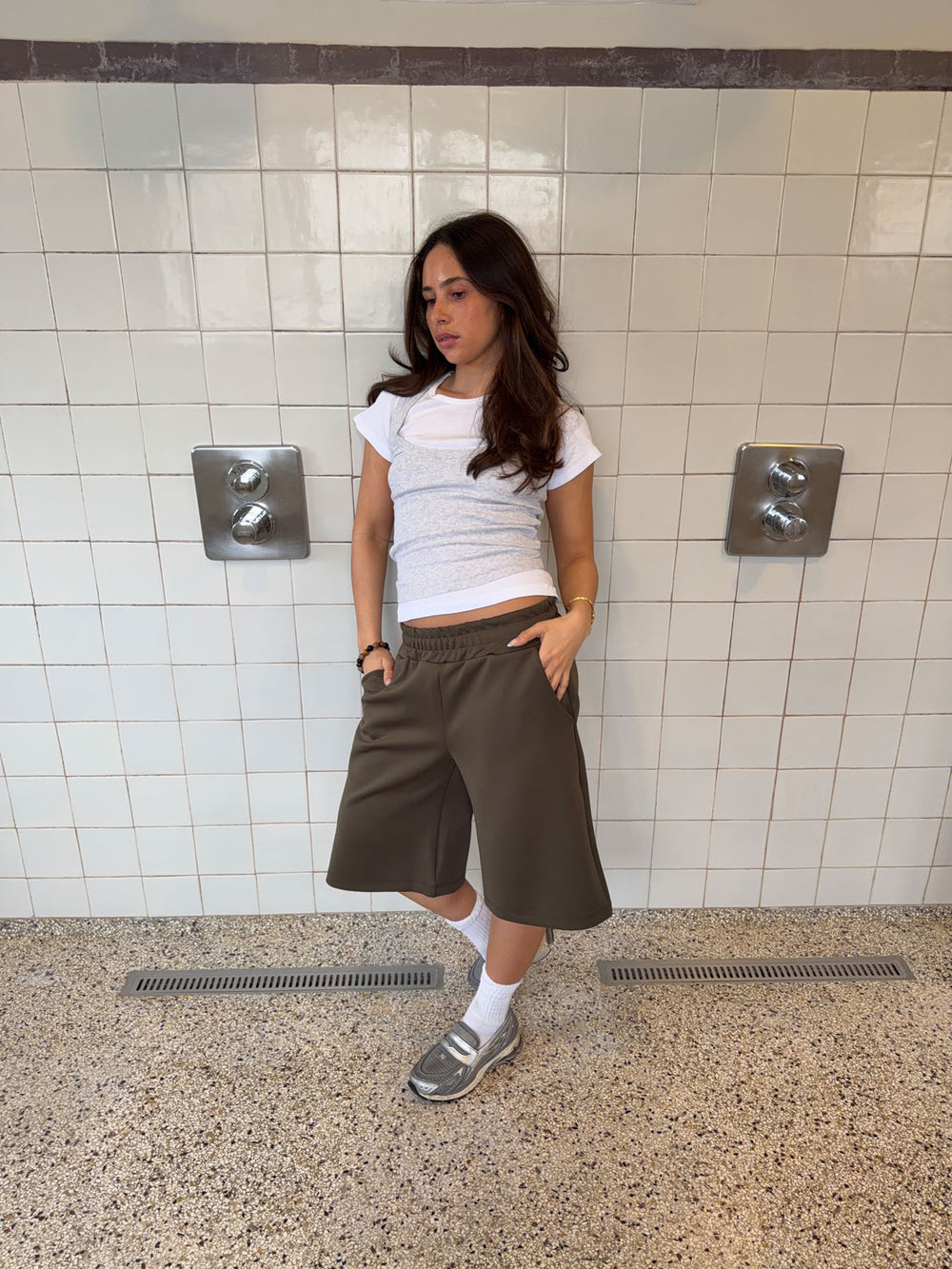 Kaline bermudashorts - Kaki