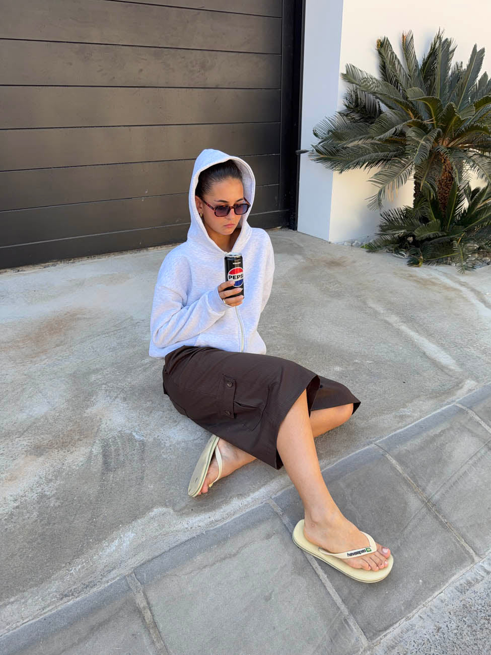 Kelsey bermudashorts med nålestriber - Brun