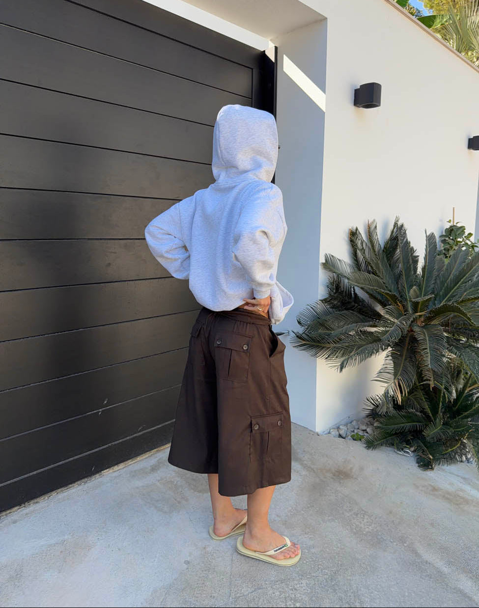 Kelsey bermudashorts med nålestriber - Brun
