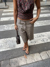 Nayaly bermudashorts med striber - Beige