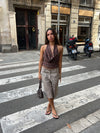 Nayaly bermudashorts med striber - Beige