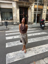 Nayaly bermudashorts med striber - Beige